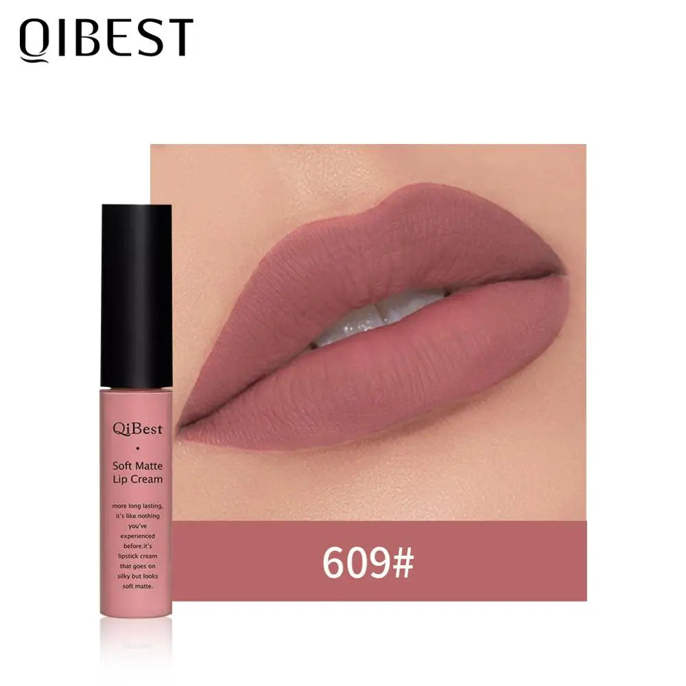 QIBEST Matte Liquid Lipstick – 34 Colors Velvet Nude Waterproof