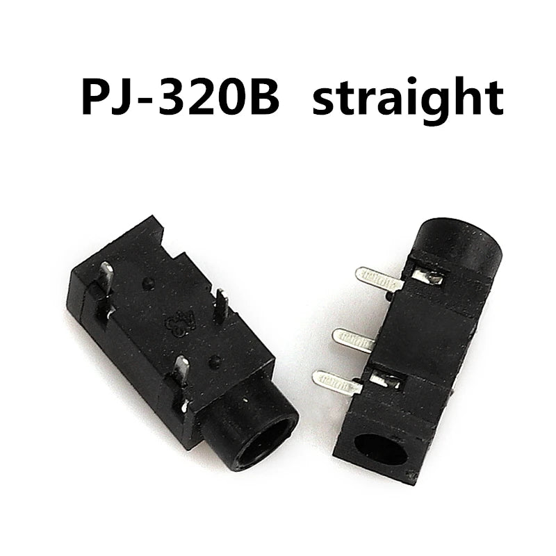 10pcs Headphone Jack 3.5mm PJ PJ313 PJ320 PJ325 PJ326 PJ327 PJ358 PJ392 PJ342 Audio and Video Female Dual Channel Stereo Jack Peaceful Pleasures Health and Wellness PJ-320B straight
