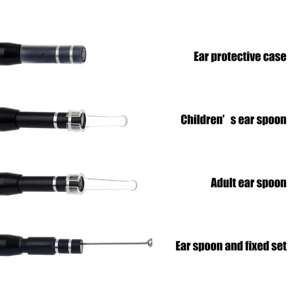 Visible Earpick Medical Otoscope Waterproof Camera Earwax Visual Oral Inspection Ear Spoon Support Android PC Ear Cleaning Tool Peaceful Pleasures Health and Wellness