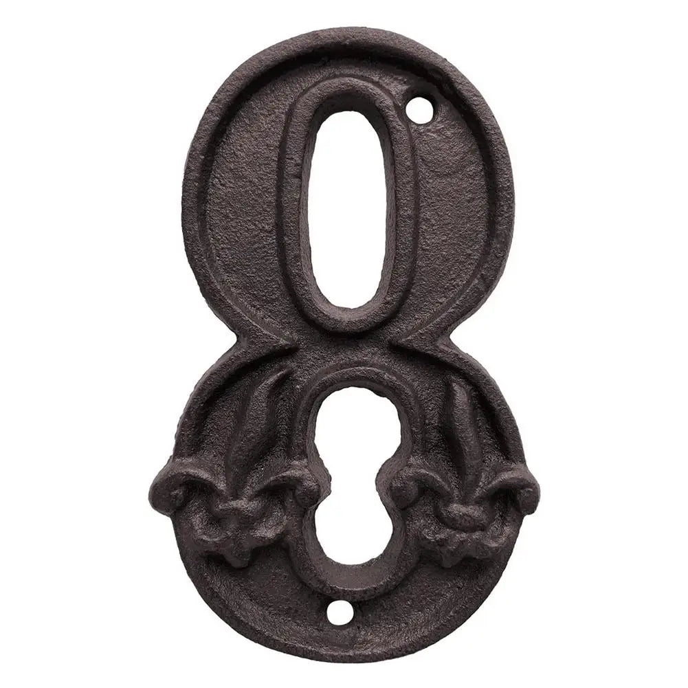 Unique House Number Cast Iron Metal Antique Doorplate Address Numbers Apartment Street Address Plaque Decor Attractive Peaceful Pleasures Health and Wellness 8 China Mainland