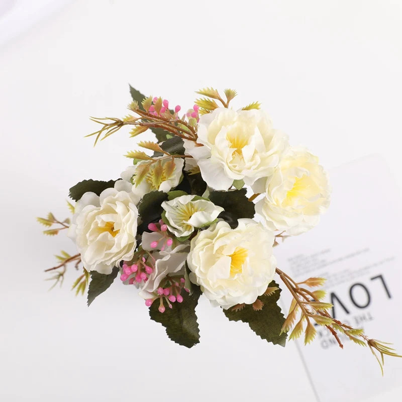 Silk Artificial Rose Bouquet for Wedding & Home Décor