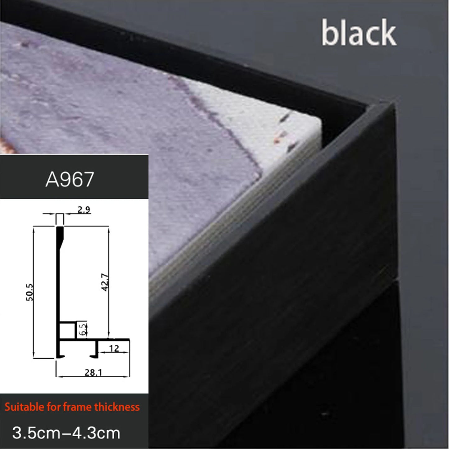 Canvas Floating Frame DIY Set Metal Gold Large Floating Frame Wall Painting Oil Painting Artwork Home Decoration Peaceful Pleasures Health and Wellness A967 black color 60x80cm China Mainland