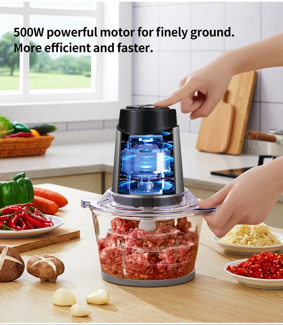 BioloMix 1.8L Glass Bowl Food Processor – 500W, 2-Speed Food Processor Peaceful Pleasures Health and Wellness