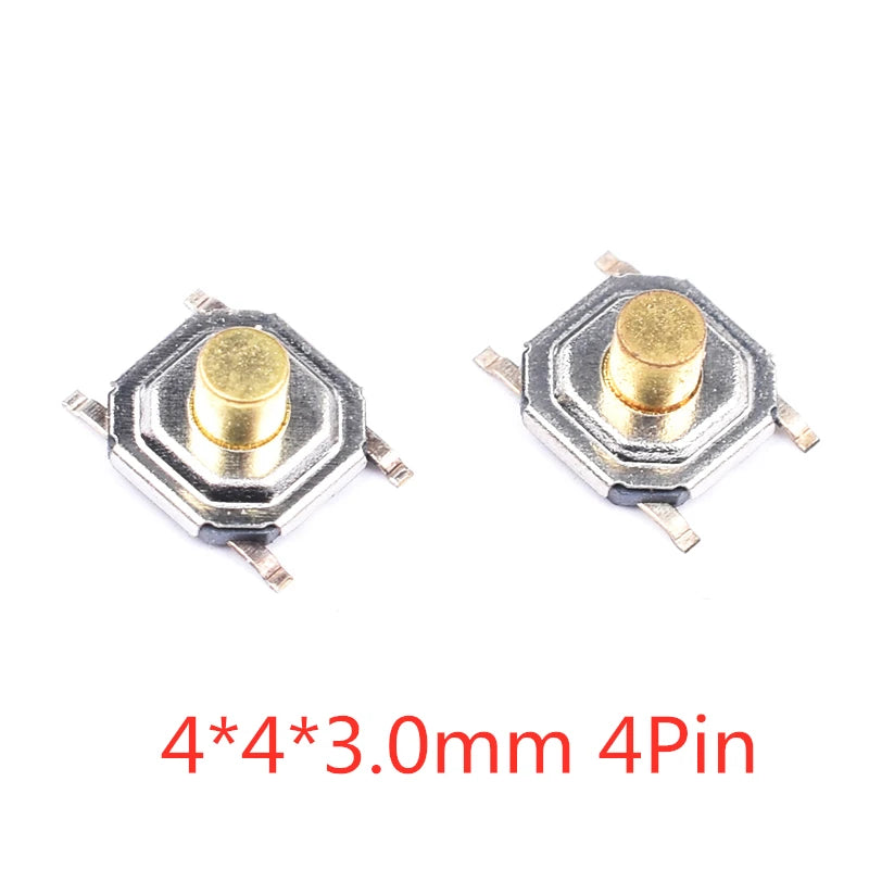 50PCS Tact Switch Silicone Button Micro Switch 3*4*2mm 3x6x4.3mm 2Pin 3x6x2.5mm 4*4*1.5mm SMD 4 Feet Peaceful Pleasures Health and Wellness 4X4X3.0mm 4Pin