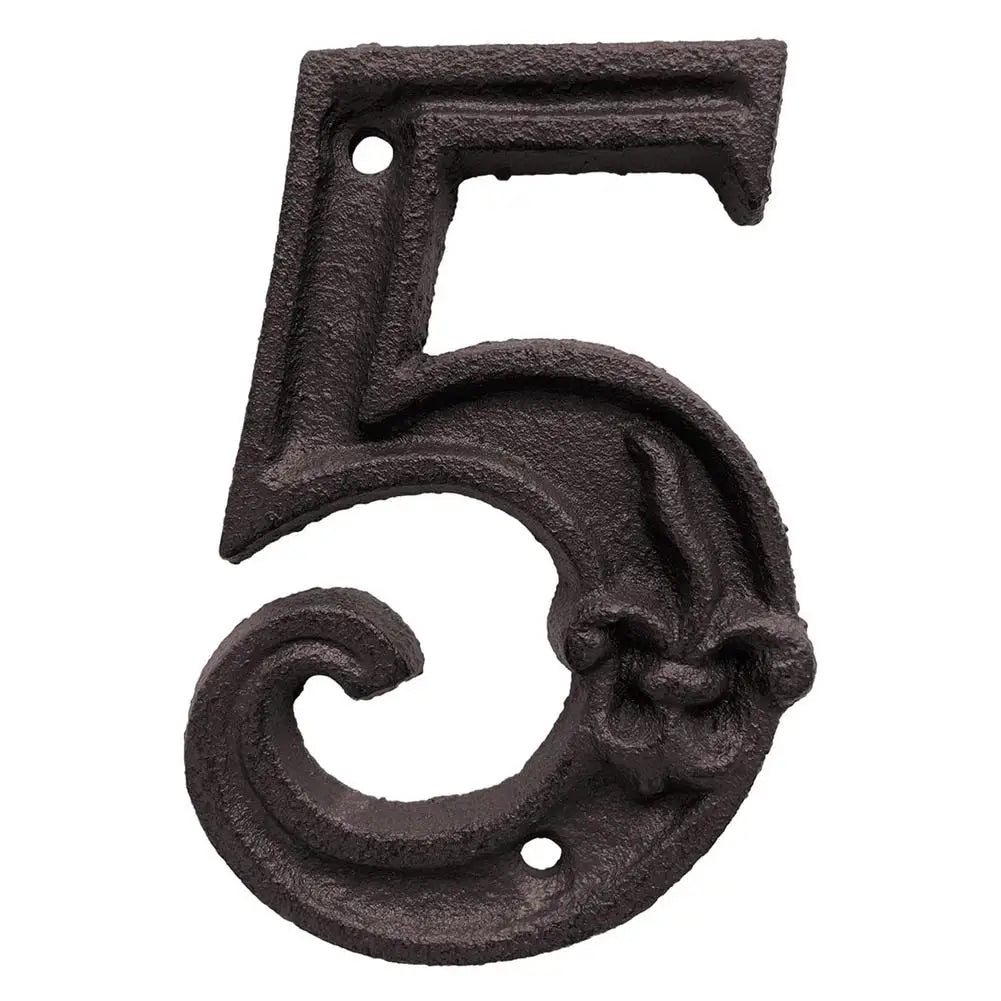 Unique House Number Cast Iron Metal Antique Doorplate Address Numbers Apartment Street Address Plaque Decor Attractive Peaceful Pleasures Health and Wellness 5 China Mainland