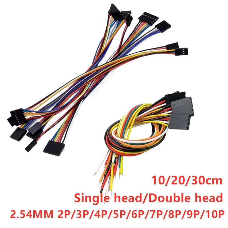 10PCS 2.54mm Dupont Line 2/3/4/5/6/7/8/9/10P Female Connector with Wire 10cm 20cm 30cm Single/Double Head Jumper Cable For PCB Peaceful Pleasures Health and Wellness length 10cm 3P Double head