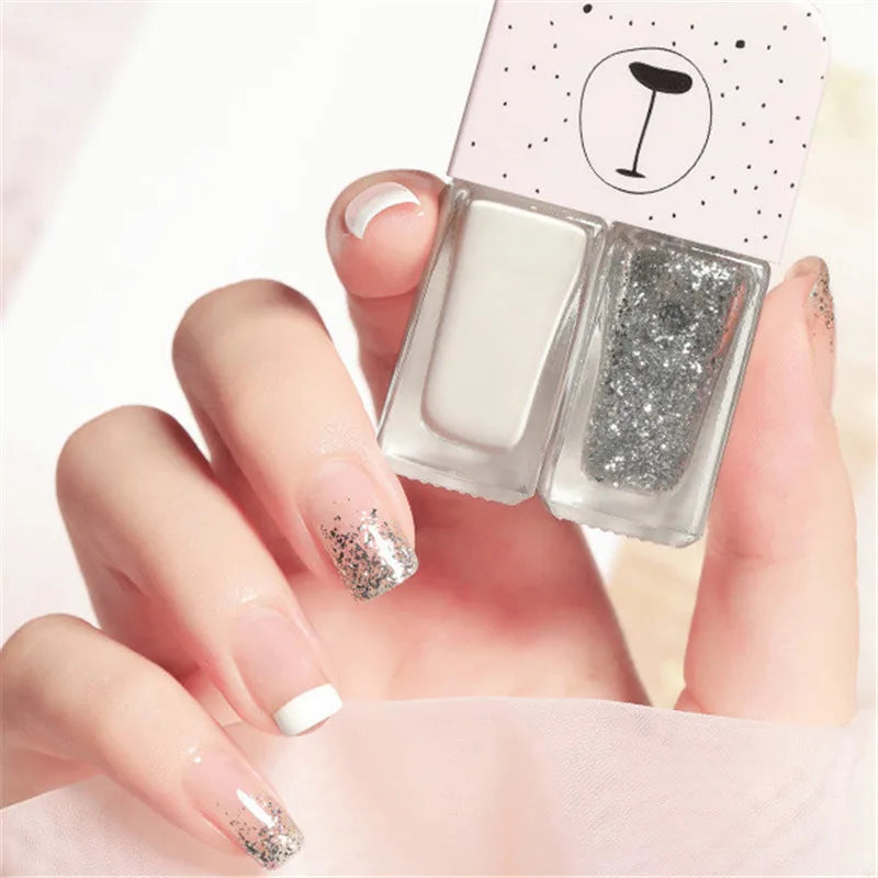 2-in-1 Candy Color Nail Polish | Quick Dry Waterproof Water-Based