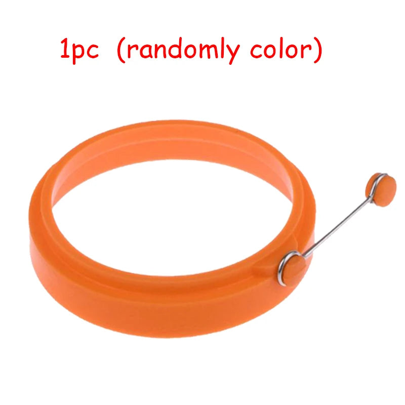 4-Pack Silicone Round Egg Ring Molds – Non-Stick Fried Egg, Omelette & Pancake Shapers, 4 Colors