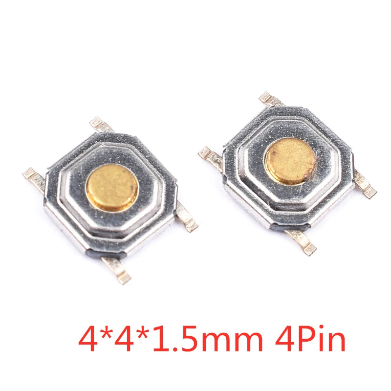 50PCS Tact Switch Silicone Button Micro Switch 3*4*2mm 3x6x4.3mm 2Pin 3x6x2.5mm 4*4*1.5mm SMD 4 Feet Peaceful Pleasures Health and Wellness 4X4X1.5mm 4Pin