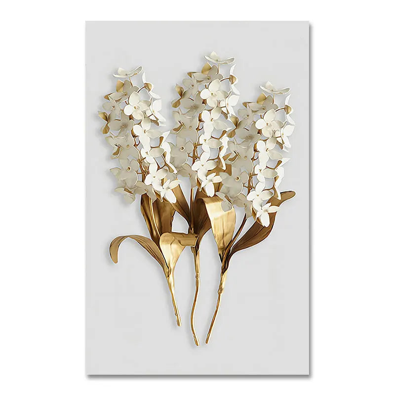 3D White Flower Picture Wall Art Canvas Painting Scandinavian Posters Prints Painting Pictures Livingroom Home Wall Decoration Peaceful Pleasures Health and Wellness PC 17909 60x90cm No Frame