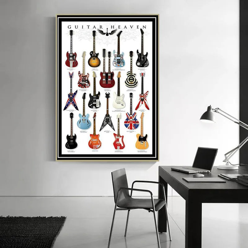 Guitar Wall Pictures Canvas Poster And Prints Modern Musical Instruments Painting For Living Room Bar Home Decor Aesthetic Peaceful Pleasures Health and Wellness
