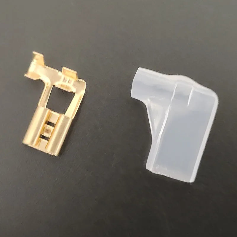 20Sets/40pcs Gold Plating 6.3 The Plug Spring Insulated Terminal Cold Terminal Flag L Shape Plug Spring Terminals Copper Peaceful Pleasures Health and Wellness