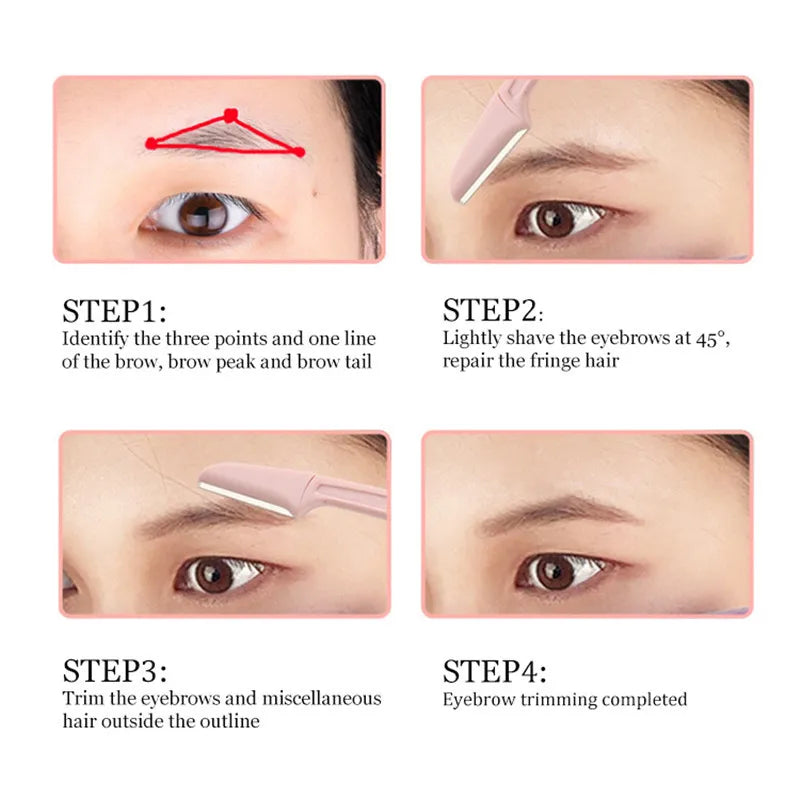 Foldable Eyebrow Trimmer Razor – Stainless Steel | 1 or 3pcs