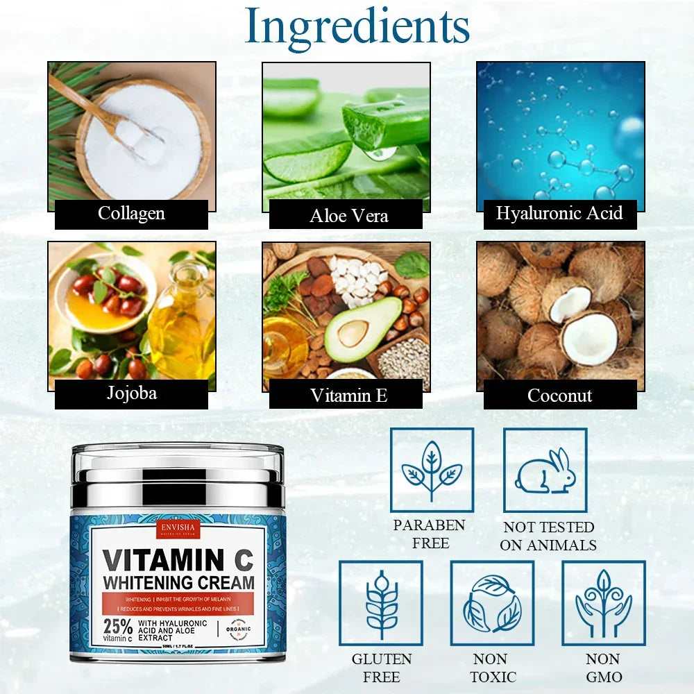 ENVISHA Neck & Face Cream – Retinol, Collagen & Vitamin C 50ml Face Cream Peaceful Pleasures Health and Wellness
