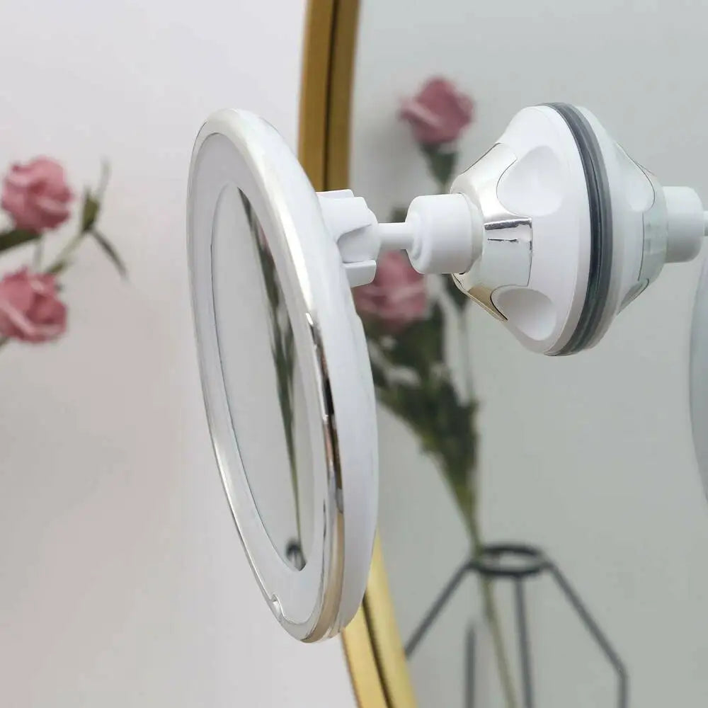 10x Magnifying LED Makeup Mirror – 360° Suction Cup Vanity