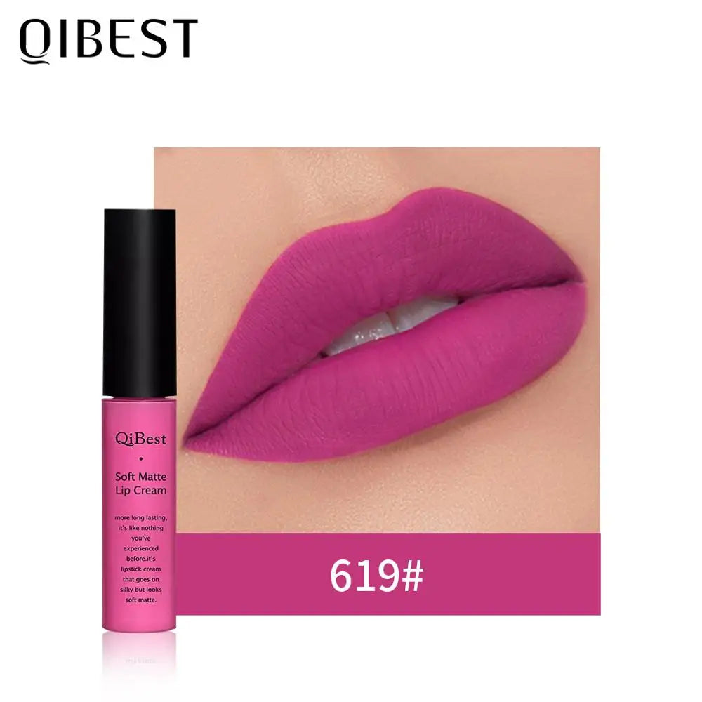 QIBEST Matte Lip Gloss Lip Makeup 34 Colors Velet Nude Waterproof Lipgloss Matte Lipstick Liquid Lipstick Long lasting Lip Tint Peaceful Pleasures Health and Wellness 19
