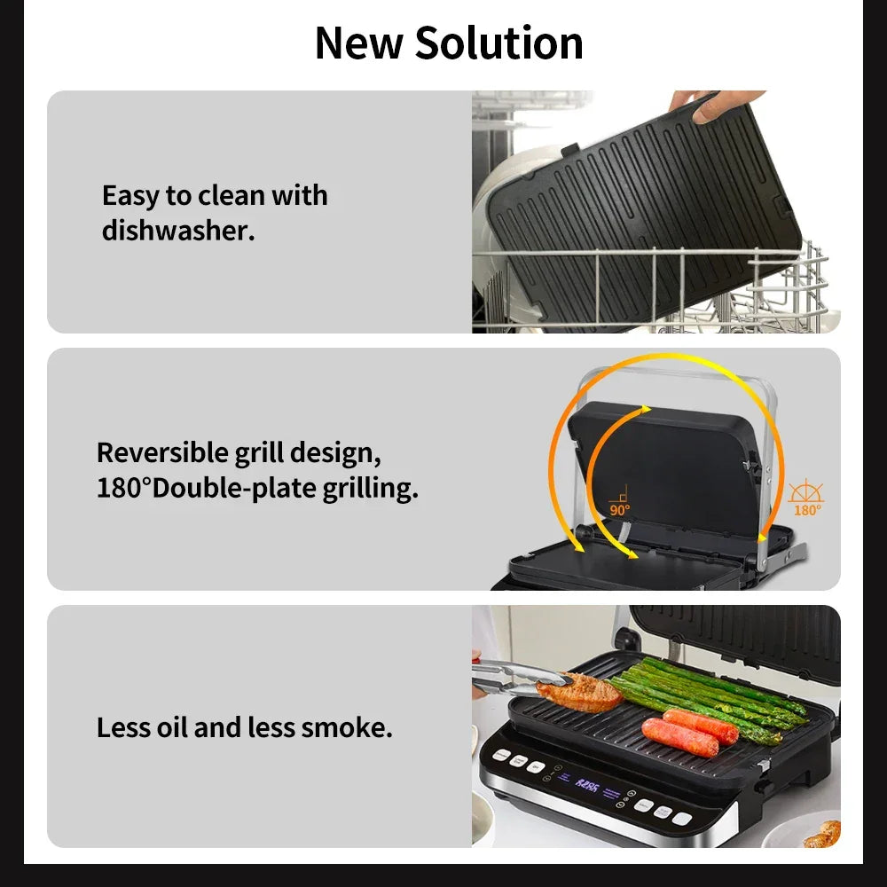 BioloMix 2000W Electric Contact Grill & Panini Press | BCG02D Peaceful Pleasures Health and Wellness