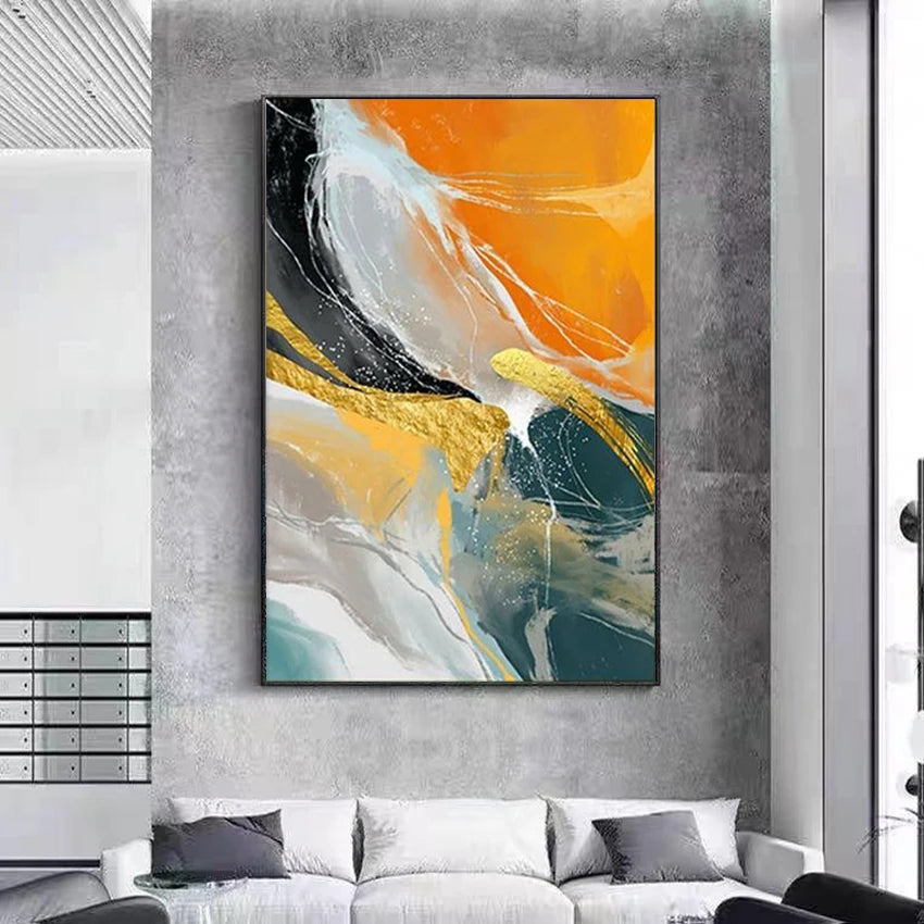 Modern Frameless Abstract Hand Drawn Canvas Oil Painting Wall Decorative Art Mural Living Room Bedroom Restaurant Hotel Poster Peaceful Pleasures Health and Wellness No frame 130cmx250cm