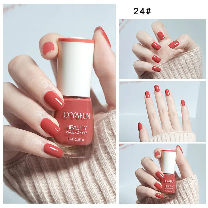 Quick-Dry Tearable Nail Polish | Glitter Matte Waterproof 40 Colors