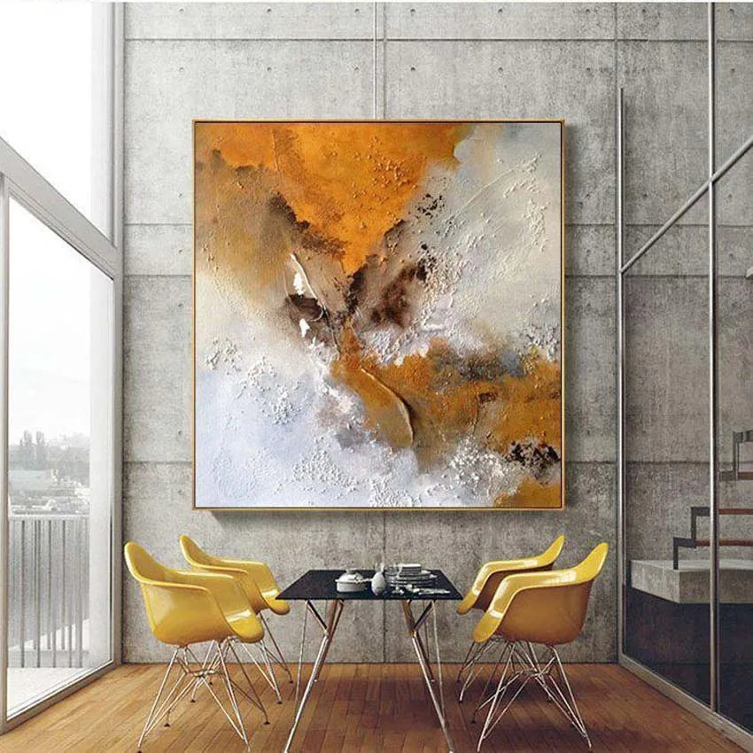 Handmade Canvas Oil Painting Frameless Abstract Art Home Decor Salon Hanging Poster Acrylic Raw Living Room Bedroom Restaurant Peaceful Pleasures Health and Wellness No frame 1 60cmx60cm