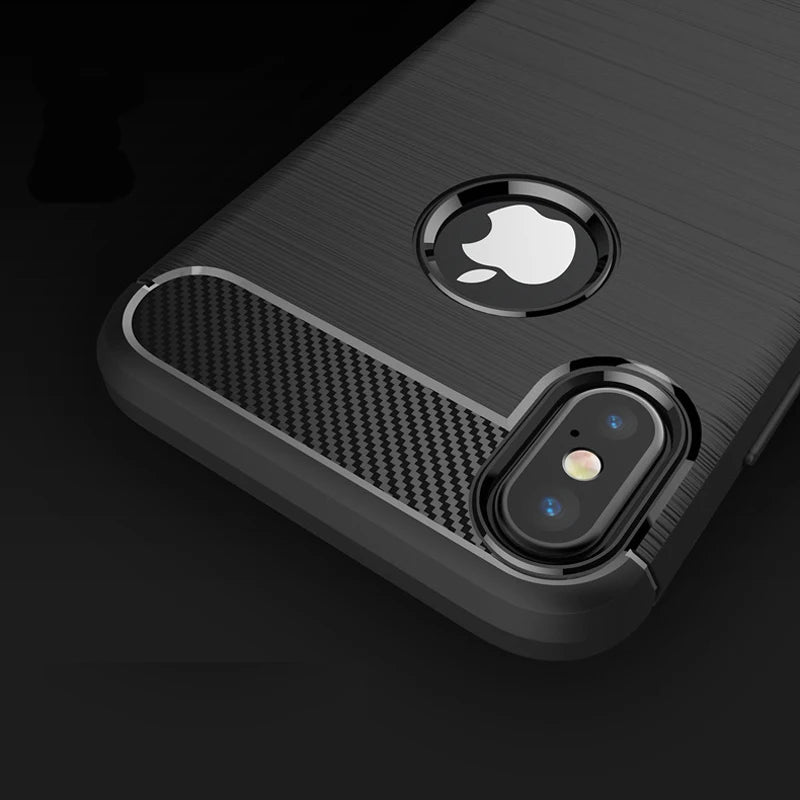 Rubber Carbon Fiber Case For iPhone X XR XS MAX Ultra Thin Silicone Cover Coque Peaceful Pleasures Health and Wellness