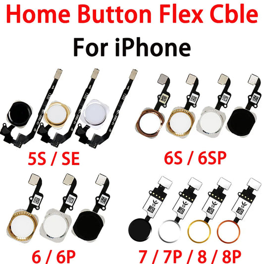 iPhone Home Button + Flex Cable – iPhone 6 to 8 Plus Replacement Phone Replacement Part Oasis Select