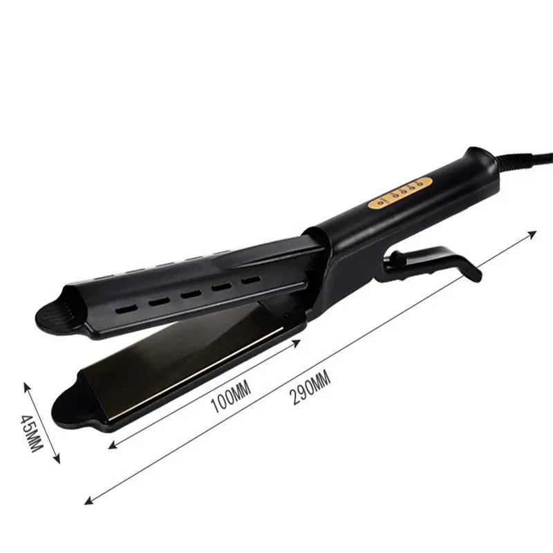 Hair Straightener Four-gear Temperature Adjustment Ceramic Tourmaline Ionic Flat Iron Widen Panel Professional Styling Tool Peaceful Pleasures Health and Wellness