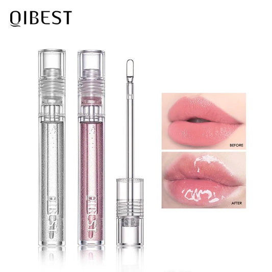 QIBEST Moisturizer Plumper Lip Gloss Long Lasting Transparent Lipgloss Base Watery Luster Glossy Lip Tint Waterproof Lips Makeup Peaceful Pleasures Health and Wellness