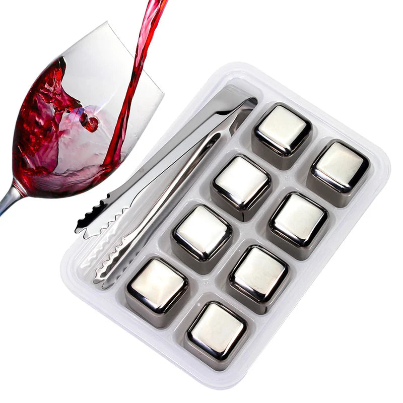Stainless Steel Ice Cubes, Reusable Chilling Stones for Whiskey Wine, Keep Your Drink Cold Longer, SGS Test Pass Peaceful Pleasures Health and Wellness