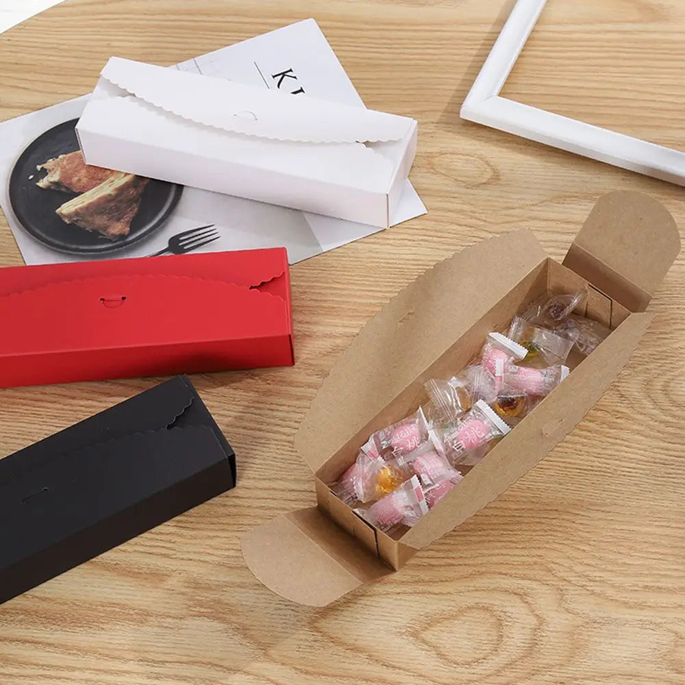 Kraft Paper Gift Boxes Lace Edge – 10 Pack Bakery Packaging