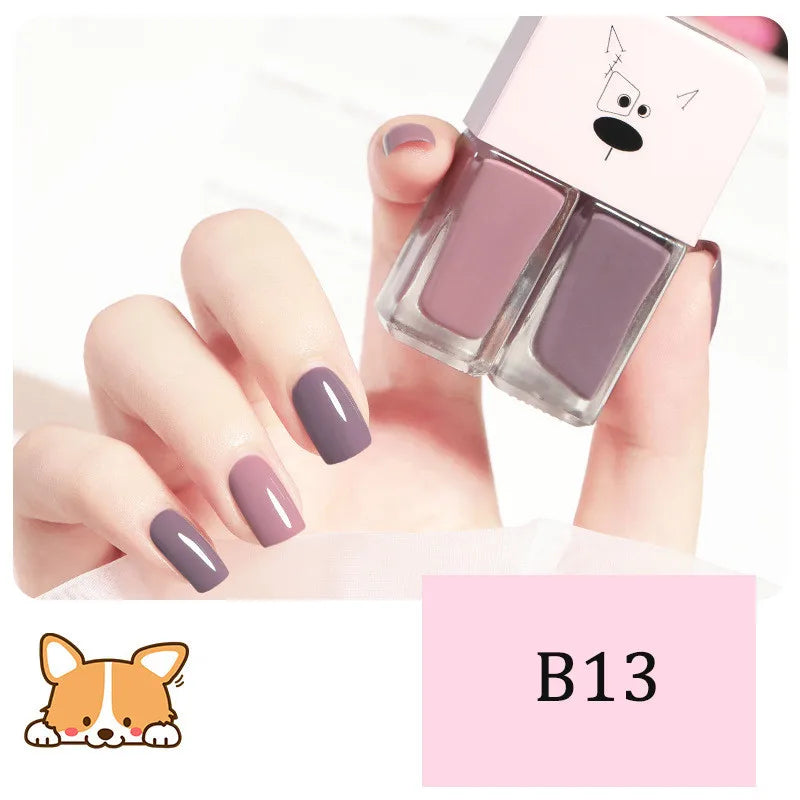2-in-1 Candy Color Nail Polish | Quick Dry Waterproof Water-Based