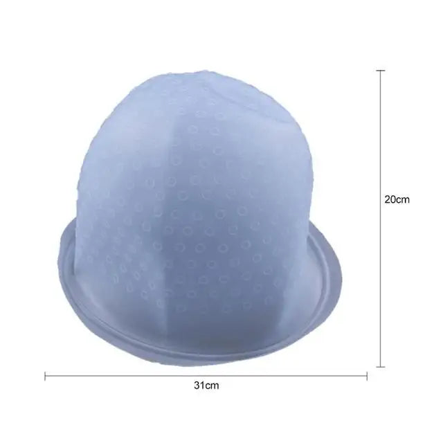 Salon Silicone Hair Coloring Cap Highlight Cap Reusable Needle Hair Dying Frosting Cap Hair Dye Hat Hairstyling Tool Accessories Peaceful Pleasures Health and Wellness blue CN