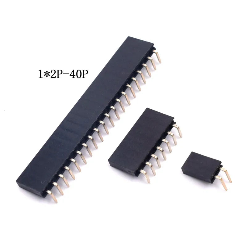 10PCS 1X2/3/4/5/6/8/10/40 Pin Single Row Right Angle Female Pin Header 2.54MM Pitch Strip Connector Socket Peaceful Pleasures Health and Wellness