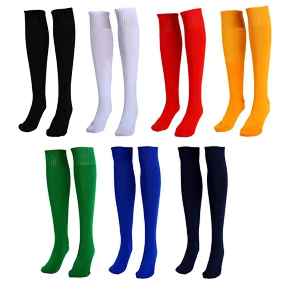 1 Pair Sports Socks Men Women Solid Color Anti-slip Stocking Soccer Football Cycling Knee Socks Sports Basketball Socks Peaceful Pleasures Health and Wellness