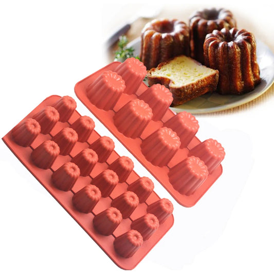 8/18 Cavity Silicone Mold Canneles Bordelais Fluted Cake Mold Muffin Cupcake Baking Tray Dessert Pastry Cake Decorating Tools Peaceful Pleasures Health and Wellness