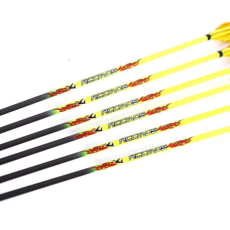 ID4 Yellow Shaft Orange Arrows Pure Carbon Arrow Spine 400 1000 Bow