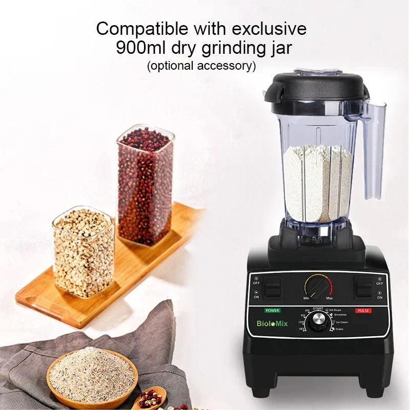 BioloMix BPA Free 2L Jar 2200W Professional Smart Timer Pre-programed Blender Mixer Juicer Food Processor Ice Smoothies Crusher Peaceful Pleasures Health and Wellness