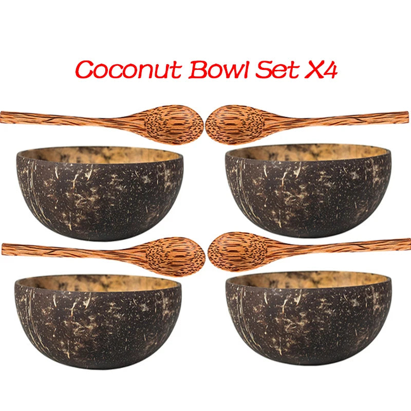 Natural Coconut Shell Bowl – Handcrafted Eco-Friendly Serving Bowl for Fruit, Salad, Rice & Ice Cream