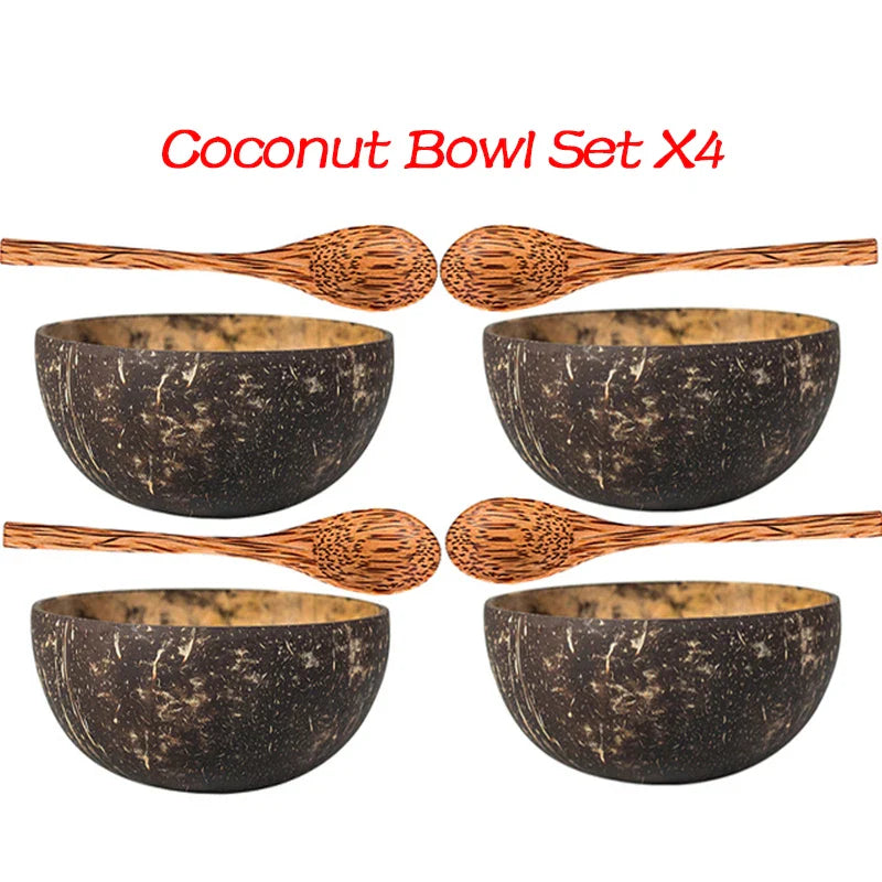 Natural Coconut Shell Bowl – Eco-Friendly Fruit & Salad Bowl