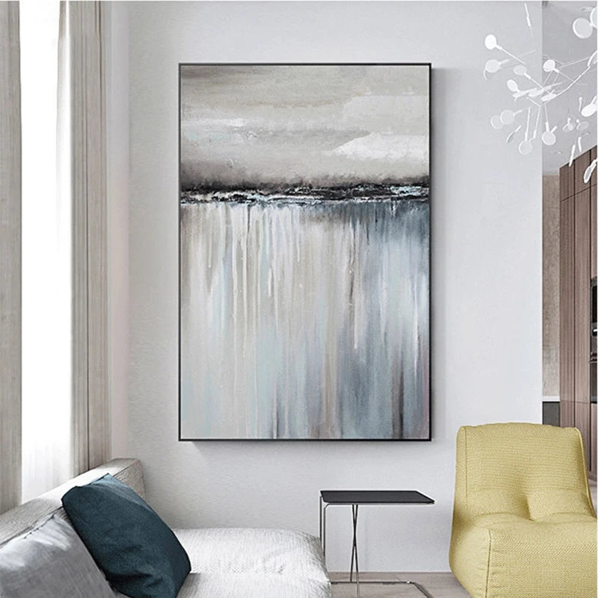 Abstract Hand Drawn Canvas Oil Painting Size Image Custom Wall Decor Living Room Mural Bedroom Porch Hotel Office Hanging Poster Peaceful Pleasures Health and Wellness No frame 40cmx100cm