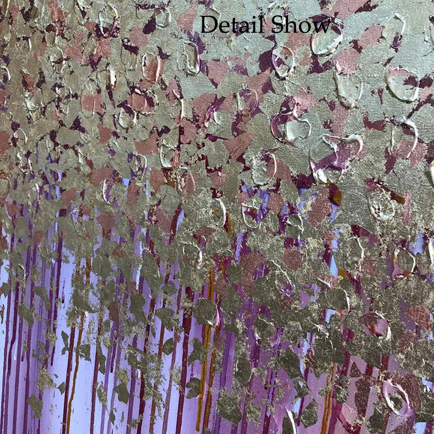 Abstract Purple Handmade Canvas Oil Painting Textured Frameless Wall Art Decoration Hung In Living Room Hotel Restaurat Bedroom Peaceful Pleasures Health and Wellness