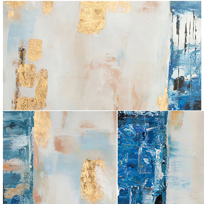 Abstract Gold Foil Handmade Canvas Oil Painting Non-toxic Acrylic Pigment For The Artistic Decoration Of Hotel Living Room Walls Peaceful Pleasures Health and Wellness