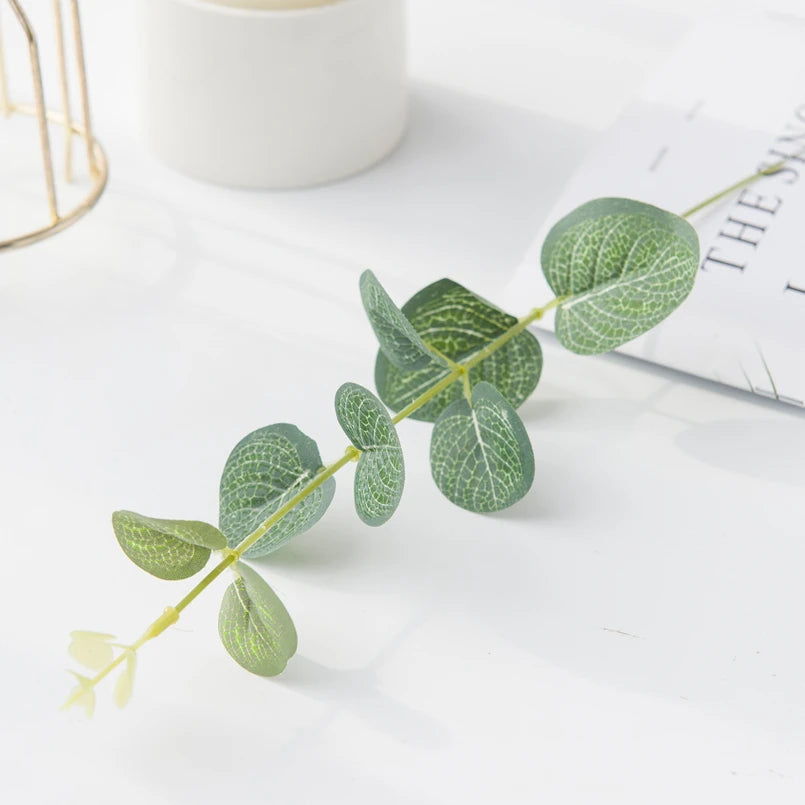 Artificial Eucalyptus Stems – Silk Fake Leaves for Wedding & Decor
