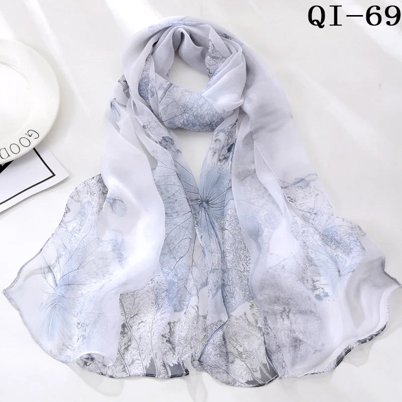 Multiple Lotus Leaf Flower Chiffon Georgette Bandana Scarf Women