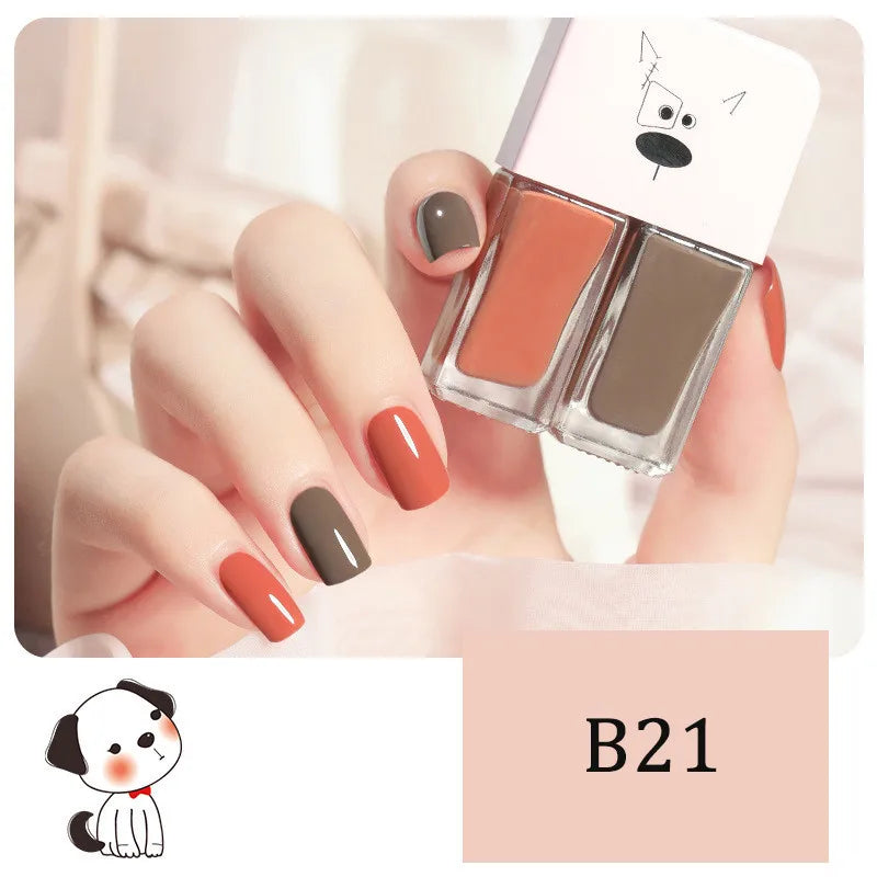 2-in-1 Candy Color Nail Polish | Quick Dry Waterproof Water-Based