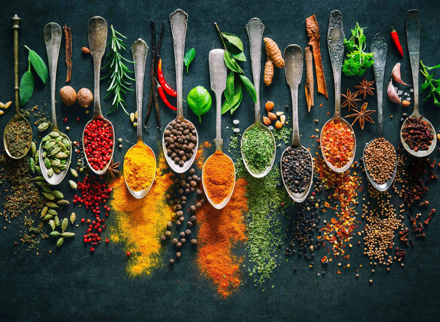 Grains Spices Spoon Peppers Canvas Painting Kitchen Decoration Posters Prints For Dining room Wall Art Pictures Home Art Decor Peaceful Pleasures Health and Wellness PA1981 80x120cm No Frame