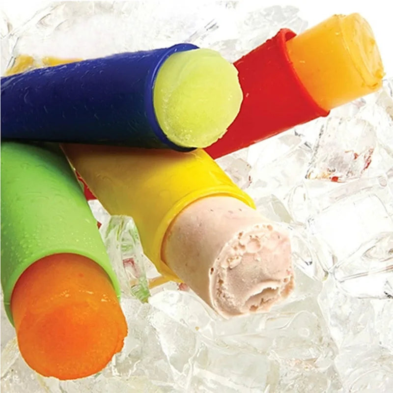 5pc/lot Summer Popsicle Maker Lolly Mould Kitchen DIY Random Color Food-Grade Silicone Frozen Ice Cream Pop Mold Peaceful Pleasures Health and Wellness
