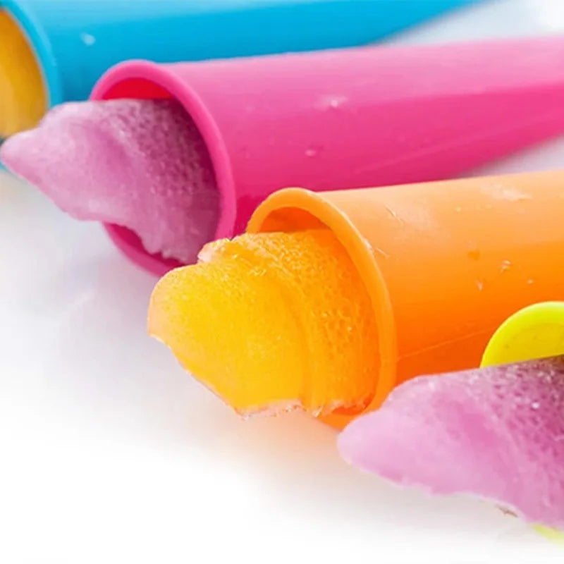 5pc/lot Summer Popsicle Maker Lolly Mould Kitchen DIY Random Color Food-Grade Silicone Frozen Ice Cream Pop Mold Peaceful Pleasures Health and Wellness