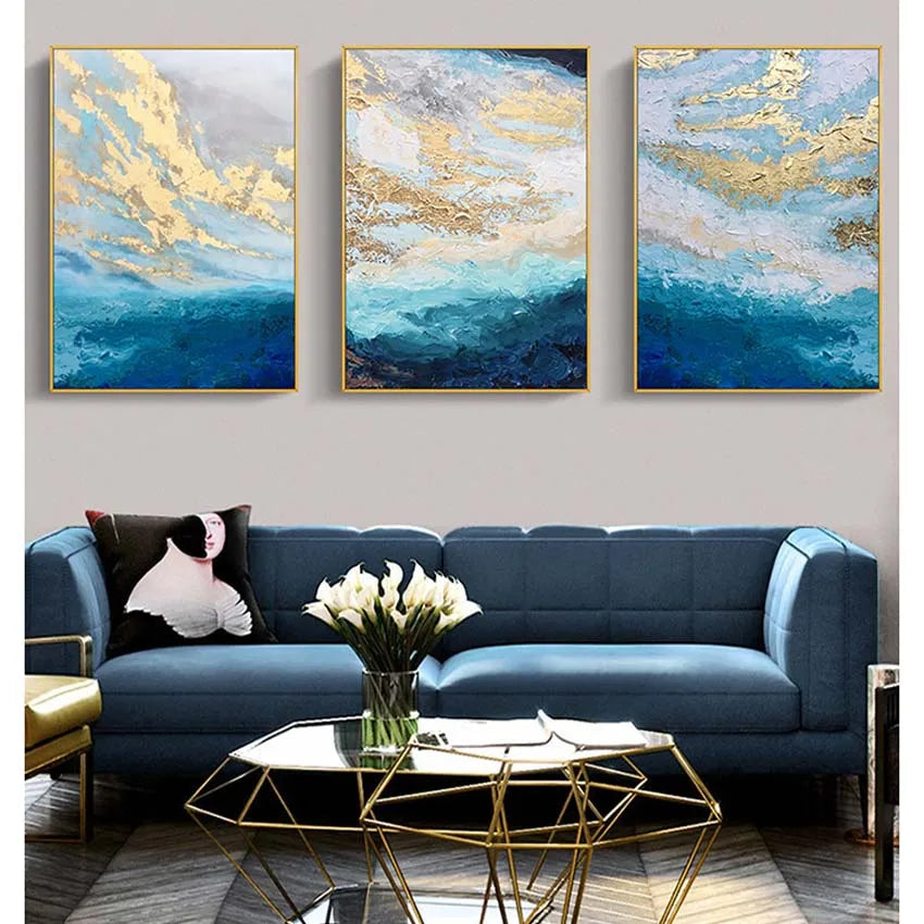 Wall Art Pictures for Home Decoration, 3 Panel, Hand Painted, Acrylic, Oil Painting on Canvas, Posters for Living Room, Sofa Peaceful Pleasures Health and Wellness No frame 2 90cmx150cmx3