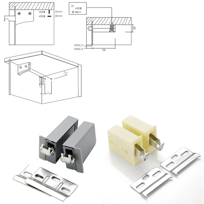 2-Pack Invisible Wall Mount Cabinet Hanging Bracket Connector